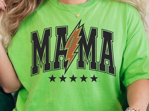 Football Mama Lightning Star Design SVG DesignDestine 