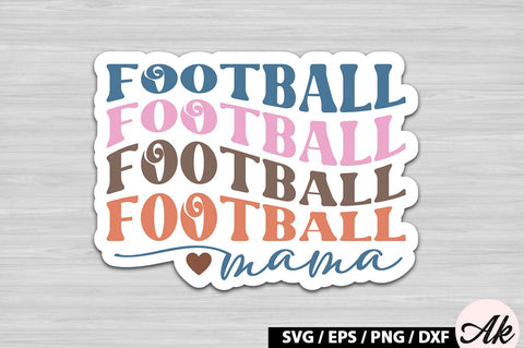 Football mama Retro Stickers SVG akazaddesign 