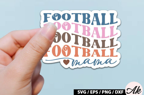 Football mama Retro Stickers SVG akazaddesign 