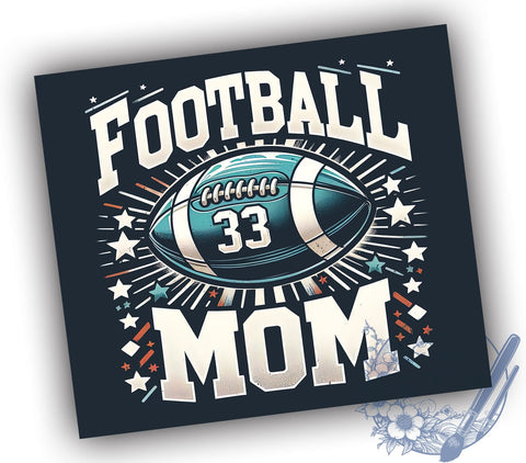 Football Mom 20oz Skinny Tumbler, Football Tumbler Png, Straight & Tapered Tumbler Wrap, Instant Digital Download Sublimation ToriDesigns 