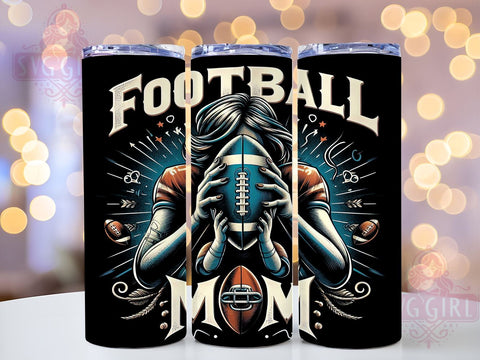 Football Mom 20oz Tumbler Wrap Sublimation Design, Straight Tapered Tumbler Wrap, Football Tumbler Png, Instant Digital Download Sublimation SvggirlplusArt 