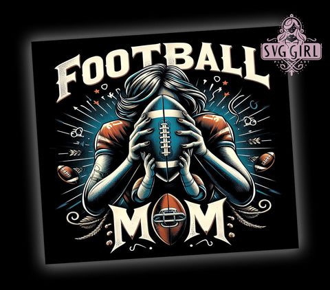 Football Mom 20oz Tumbler Wrap Sublimation Design, Straight Tapered Tumbler Wrap, Football Tumbler Png, Instant Digital Download Sublimation SvggirlplusArt 