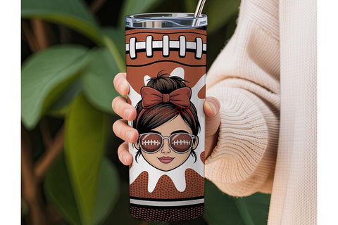 Football Mom 20oz Tumbler Wrap Sublimation DesignSVG 