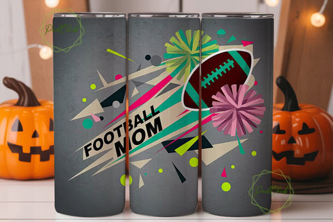 Football Mom 20oz Tumbler Wrap Sublimation PixelChick 