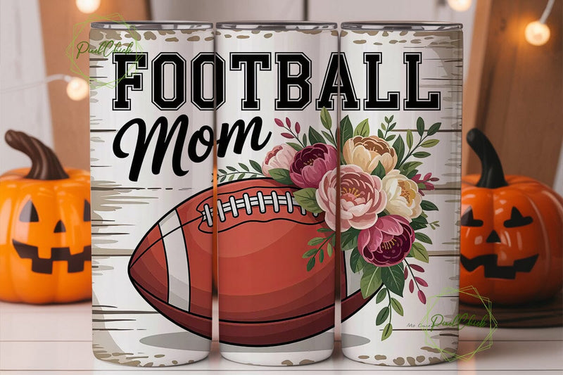 Football Mom 20oz Tumbler Wrap Sublimation PixelChick 