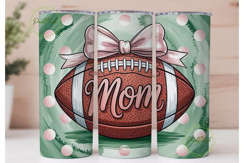 Football Mom 20oz Tumbler Wrap Sublimation PixelChick 