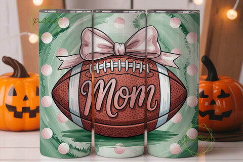Football Mom 20oz Tumbler Wrap Sublimation PixelChick 