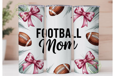 Football Mom 20oz Tumbler Wrap Sublimation PixelChick 