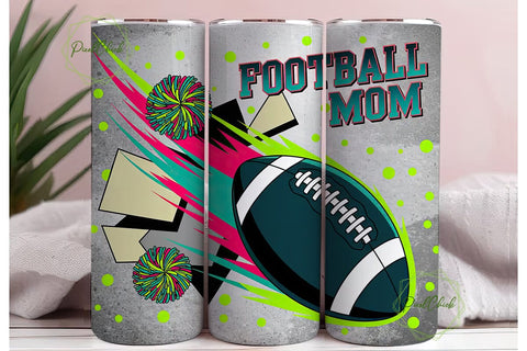 Football Mom 20oz Tumbler Wrap Sublimation PixelChick 
