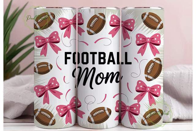Football Mom 20oz Tumbler Wrap Sublimation PixelChick 
