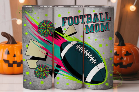 Football Mom 20oz Tumbler Wrap Sublimation PixelChick 