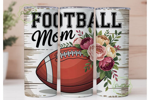 Football Mom 20oz Tumbler Wrap Sublimation PixelChick 