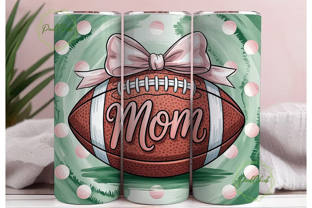 Football Mom 20oz Tumbler Wrap Sublimation PixelChick 
