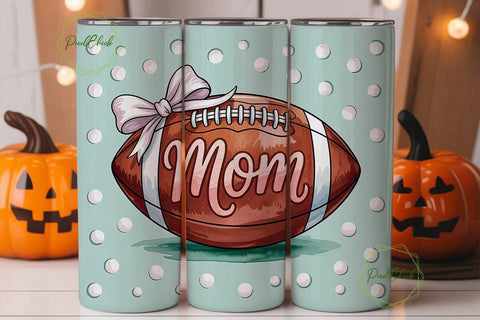 Football Mom 20oz Tumbler Wrap Sublimation PixelChick 