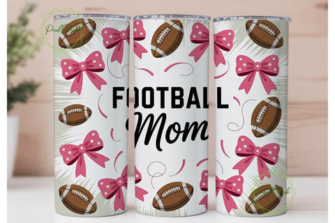 Football Mom 20oz Tumbler Wrap Sublimation PixelChick 