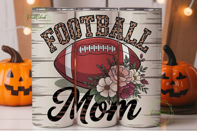 Football Mom 20oz Tumbler Wrap Sublimation PixelChick 