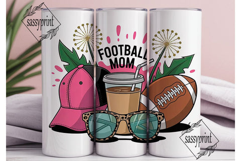 Football Mom 20oz Tumbler Wrap Sublimation sassyprint 