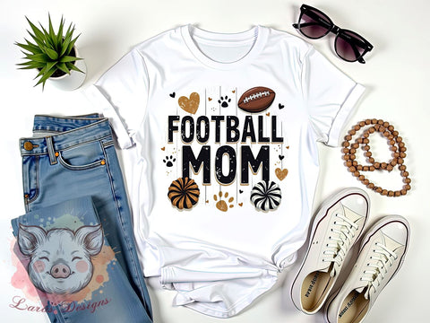 Football Mom, Cheerleader PNG, Sports Mom, Football Graphics, Game Day, Cheer Mom, Athletic Download, Team Spirit Sublimation Lara' s Designs 