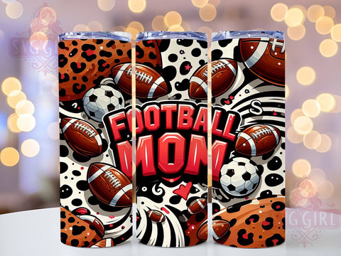 Football Mom, Retro Sports, Tumbler Wrap, 20oz Tumbler, Sublimation Design, Sports Mom Gift, Football Lover Gift Sublimation SvggirlplusArt 