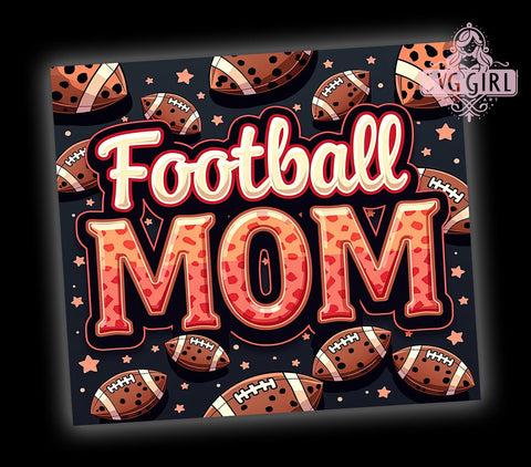 Football Mom, Retro Sports, Tumbler Wrap, 20oz Tumbler, Sublimation Design, Sports Mom Gift, Football Lover Gift Sublimation SvggirlplusArt 