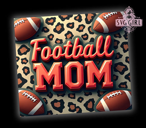 Football Mom, Retro Sports, Tumbler Wrap, 20oz Tumbler, Sublimation Design, Sports Mom Gift, Football Lover Gift Sublimation SvggirlplusArt 