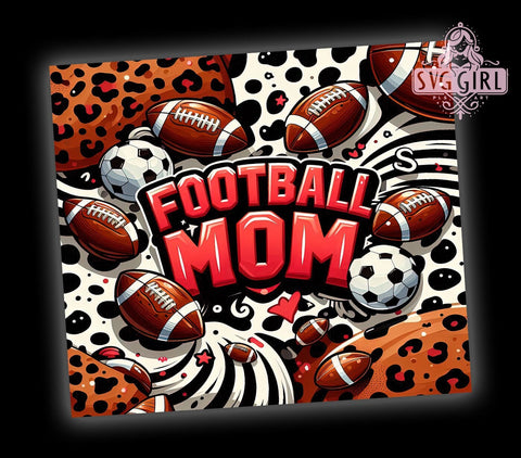 Football Mom, Retro Sports, Tumbler Wrap, 20oz Tumbler, Sublimation Design, Sports Mom Gift, Football Lover Gift Sublimation SvggirlplusArt 