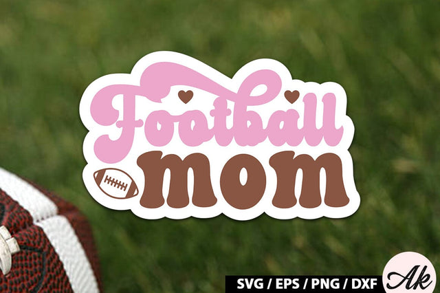 Football mom Retro Stickers SVG akazaddesign 