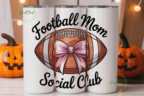 Football Mom Social Club 20oz Tumbler Sublimation PixelChick 