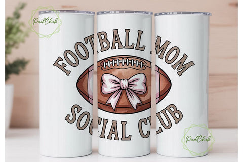Football Mom Social Club 20oz Tumbler Sublimation PixelChick 