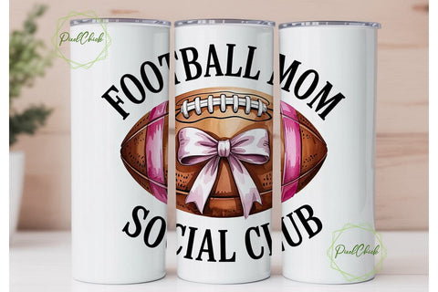 Football Mom Social Club 20oz Tumbler Sublimation PixelChick 