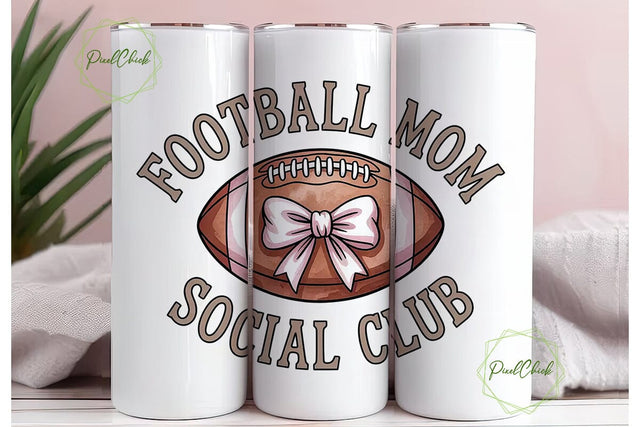 Football Mom Social Club 20oz Tumbler Sublimation PixelChick 