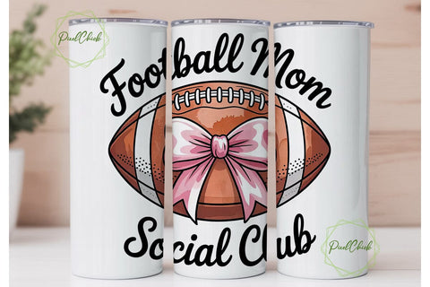 Football Mom Social Club 20oz Tumbler Sublimation PixelChick 