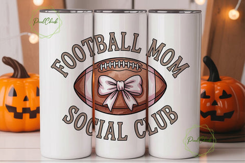Football Mom Social Club 20oz Tumbler Sublimation PixelChick 
