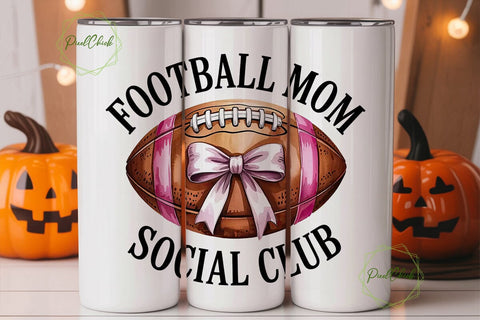 Football Mom Social Club 20oz Tumbler Sublimation PixelChick 