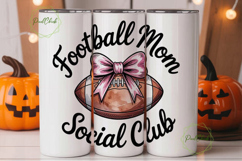 Football Mom Social Club 20oz Tumbler Sublimation PixelChick 