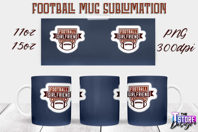 Football Mug PNG Design | Football Mug 11oz 15oz PNG | Sports Mom PNG Sublimation The T Store Design 