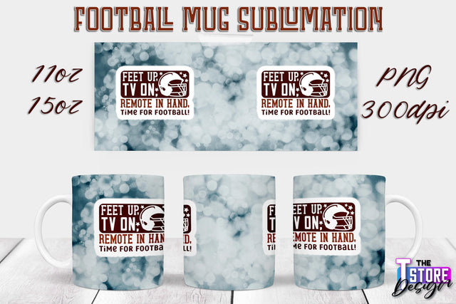 Football Mug PNG Design | Football Mug 11oz 15oz PNG | Sports Mom PNG Sublimation The T Store Design 