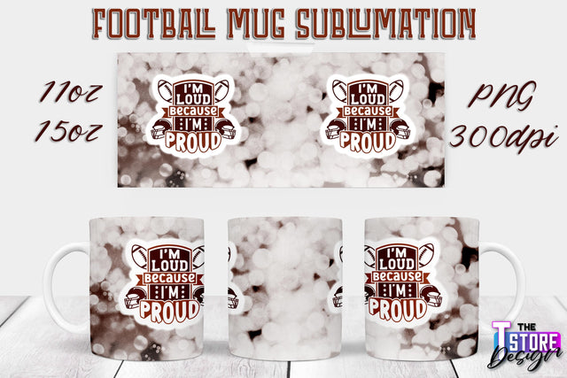 Football Mug PNG Design | Football Mug 11oz 15oz PNG | Sports Mom PNG Sublimation The T Store Design 