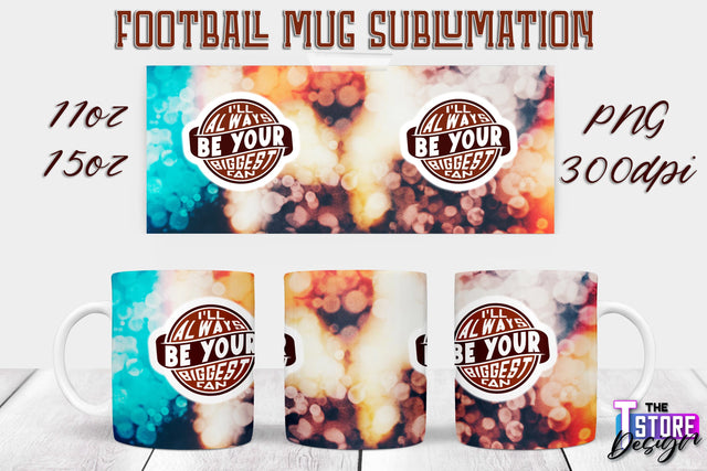 Football Mug PNG Design | Football Mug 11oz 15oz PNG | Sports Mom PNG Sublimation The T Store Design 