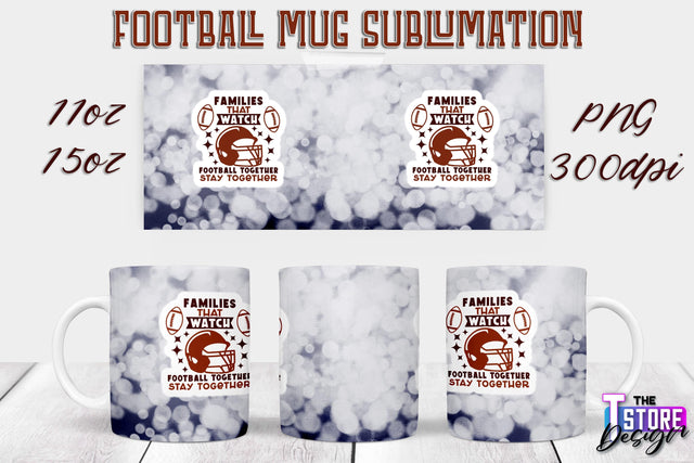 Football Mug PNG Design | Football Mug 11oz 15oz PNG | Sports Mom PNG Sublimation The T Store Design 