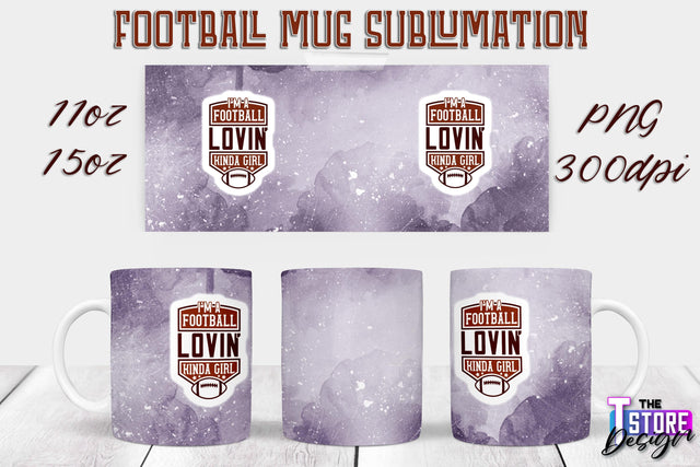 Football Mug PNG Design | Football Mug 11oz 15oz PNG | Sports Mom PNG Sublimation The T Store Design 