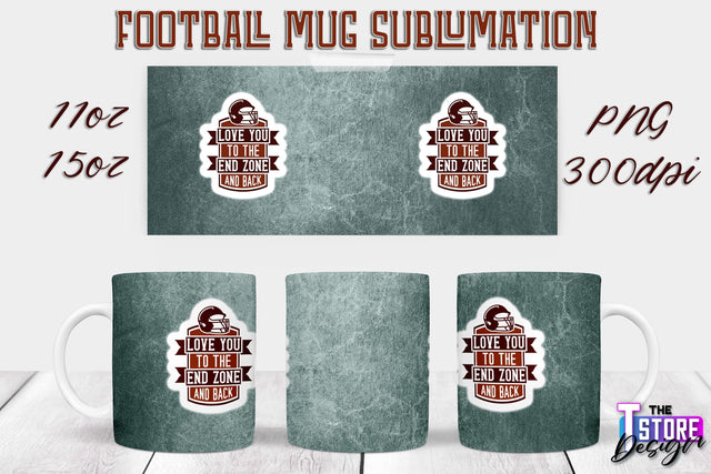 Football Mug PNG Design | Football Mug 11oz 15oz PNG | Sports Mom PNG Sublimation The T Store Design 