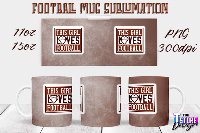Football Mug PNG Design | Football Mug 11oz 15oz PNG | Sports Mom PNG Sublimation The T Store Design 