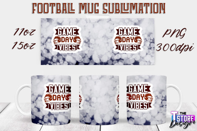 Football Mug PNG Design | Football Mug 11oz 15oz PNG | Sports Mom PNG Sublimation The T Store Design 
