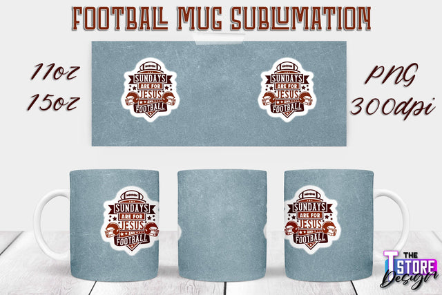 Football Mug PNG Design | Football Mug 11oz 15oz PNG | Sports Mom PNG Sublimation The T Store Design 