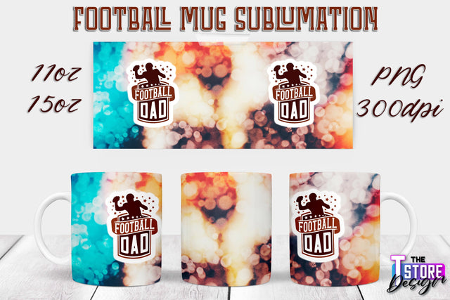 Football Mug PNG Design | Football Mug 11oz 15oz PNG | Sports Mom PNG Sublimation The T Store Design 
