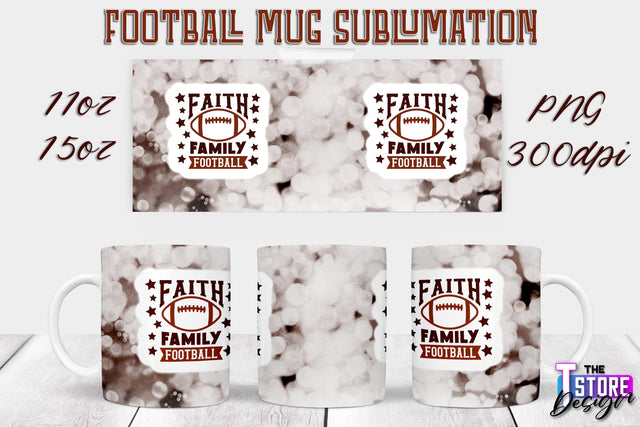 Football Mug PNG Design | Football Mug 11oz 15oz PNG | Sports Mom PNG Sublimation The T Store Design 