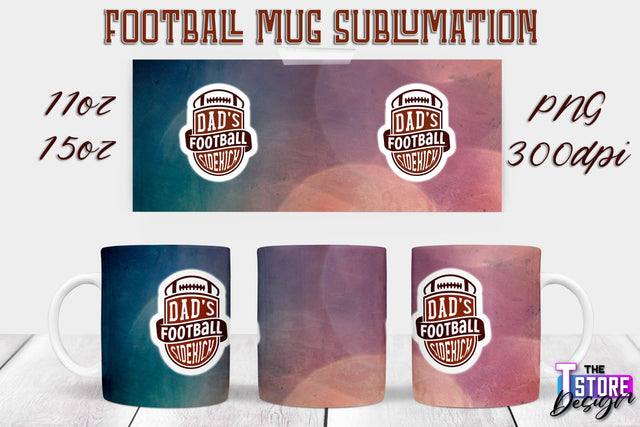 Football Mug PNG Design | Football Mug 11oz 15oz PNG | Sports Mom PNG Sublimation The T Store Design 