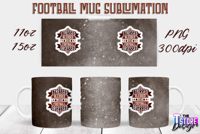 Football Mug PNG Design | Football Mug 11oz 15oz PNG | Sports Mom PNG Sublimation The T Store Design 