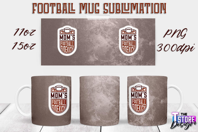 Football Mug PNG Design | Football Mug 11oz 15oz PNG | Sports Mom PNG Sublimation The T Store Design 